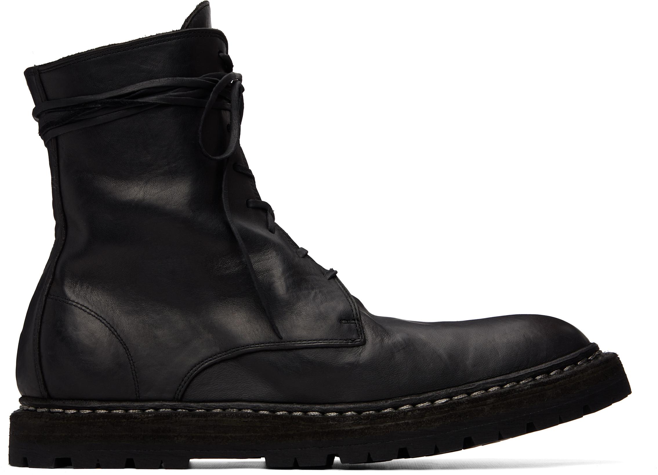 Black 9950 Soft Horse Leather Boots by GUIDI