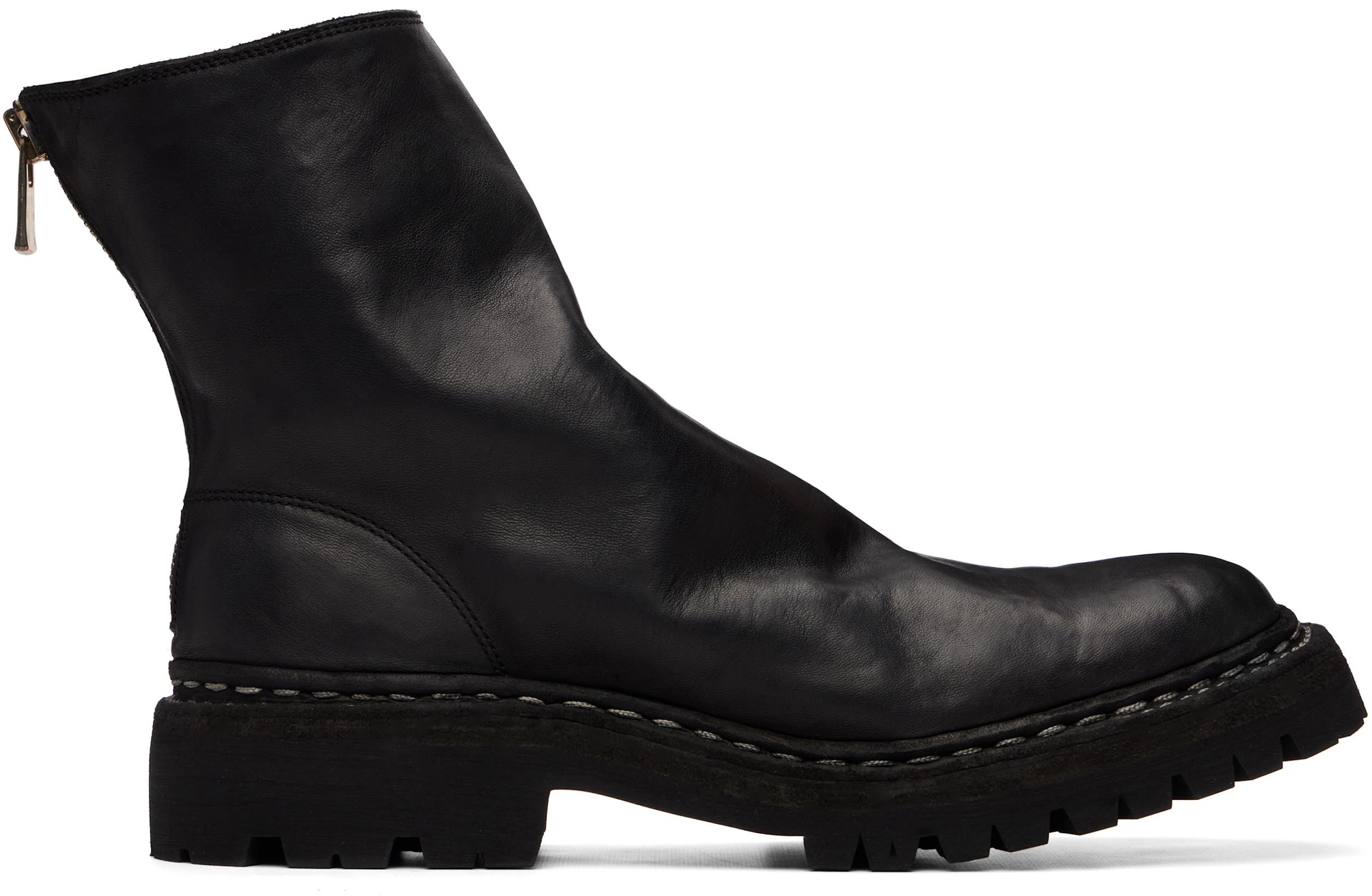 Black Soft Horse Leather 796 Boots by GUIDI