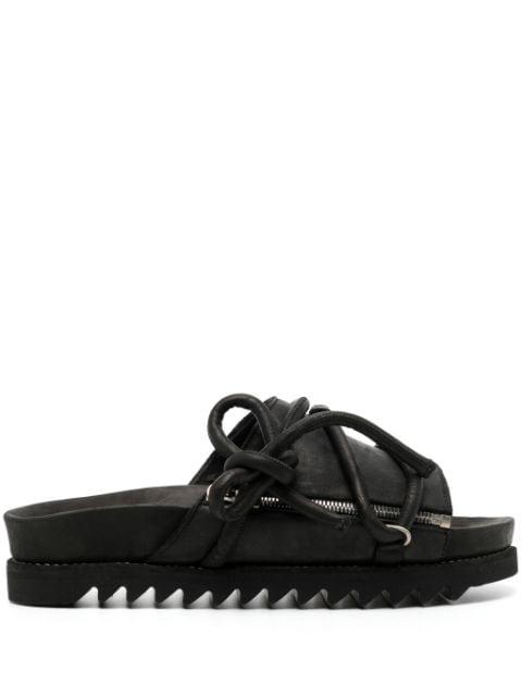 lace-up leather sandals by GUIDI