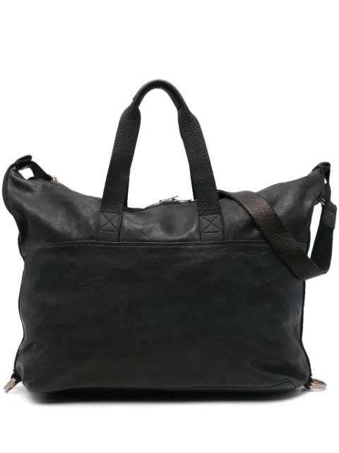 panelled leather tote bag by GUIDI