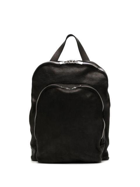 zip-fastening leather backpack by GUIDI