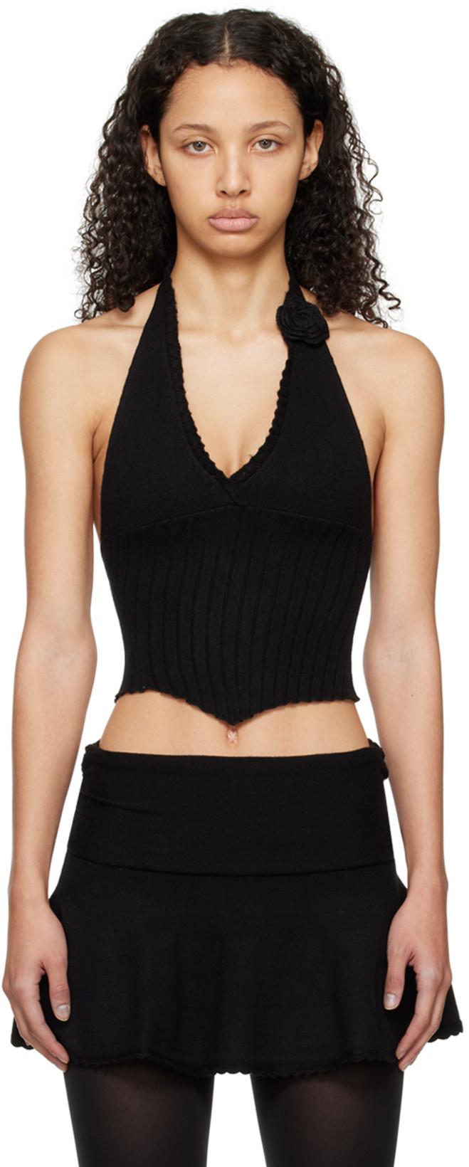 Black Alacant Tank Top by GUIZIO