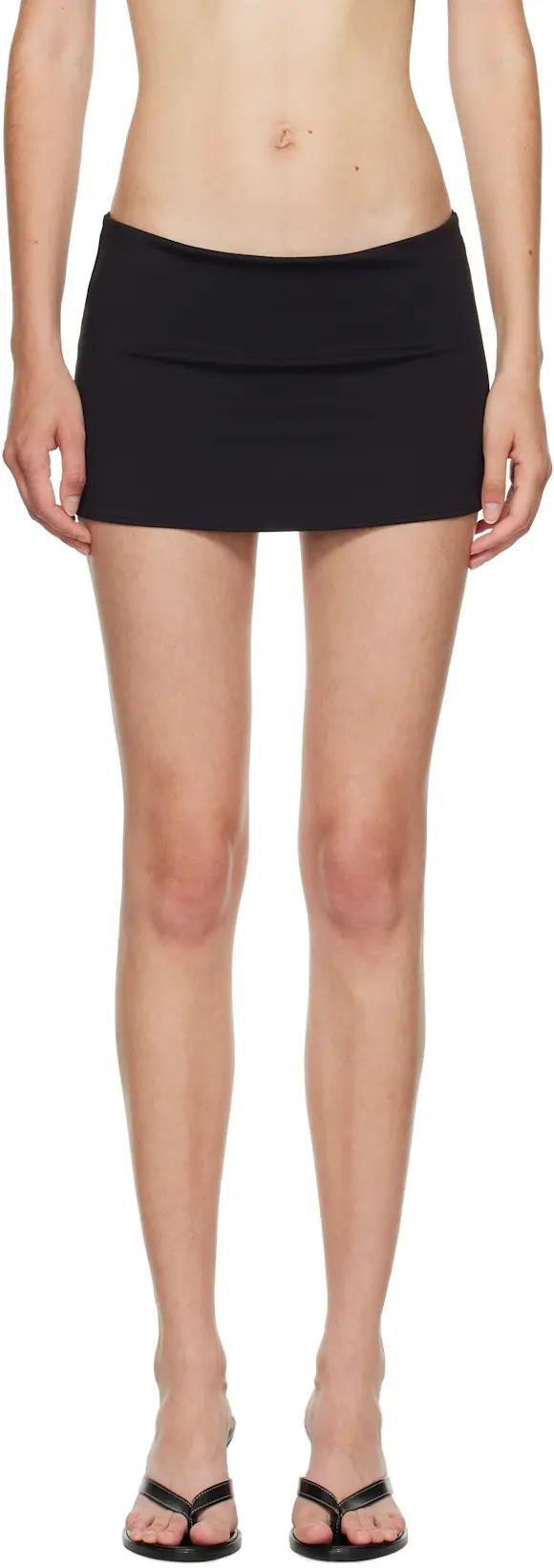 Black Micro Stretch Miniskirt by GUIZIO