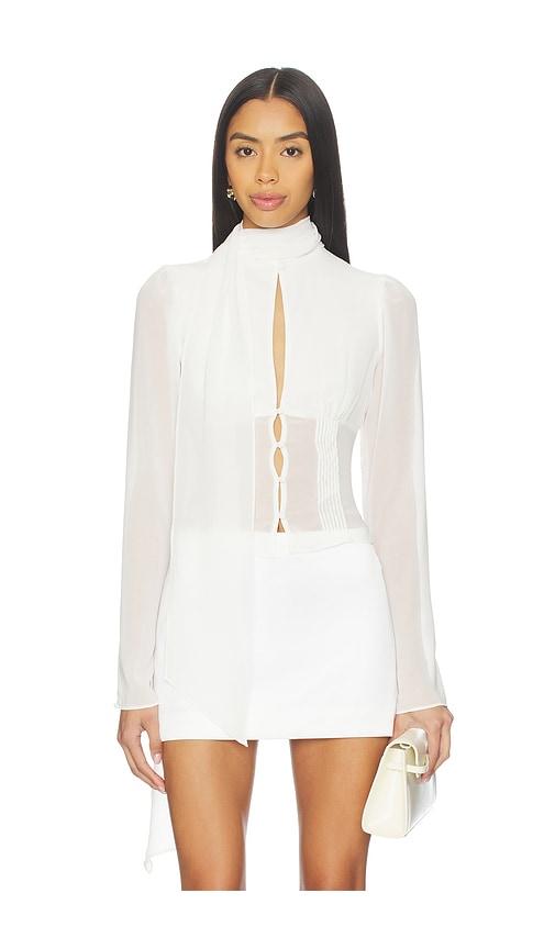 GUIZIO Ara Long Sleeve Top in Ivory by GUIZIO