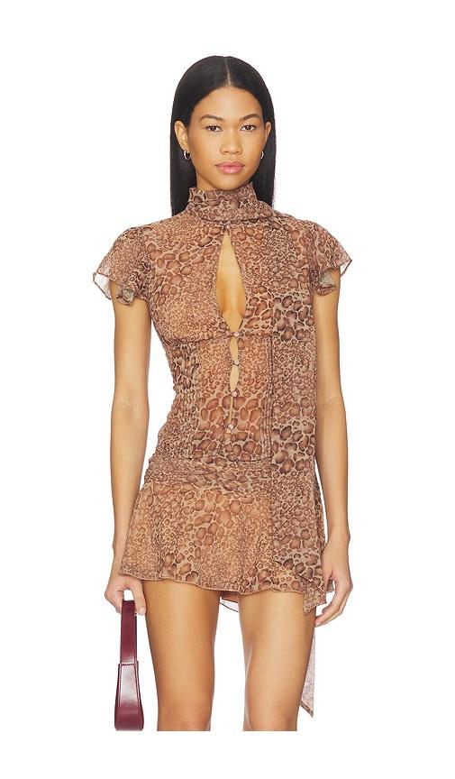 GUIZIO Ara Top in Brown by GUIZIO