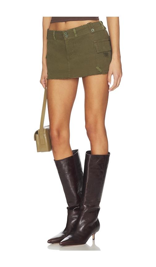 GUIZIO Cargo Mini Skirt in Olive by GUIZIO