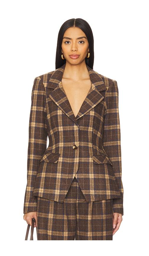 GUIZIO Cooper Tartan Blazer in Brown by GUIZIO