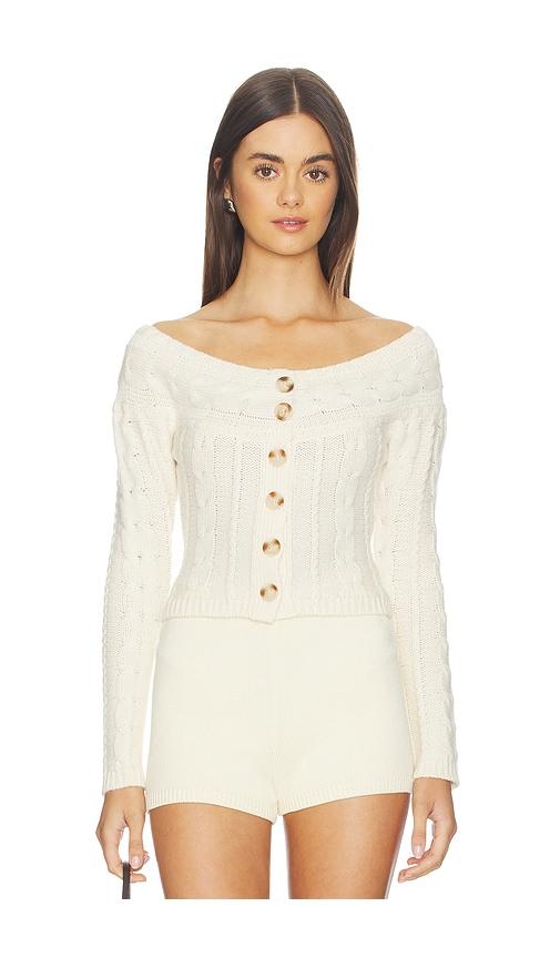 GUIZIO Cosette Off The Shoulder Sweater in Cream by GUIZIO