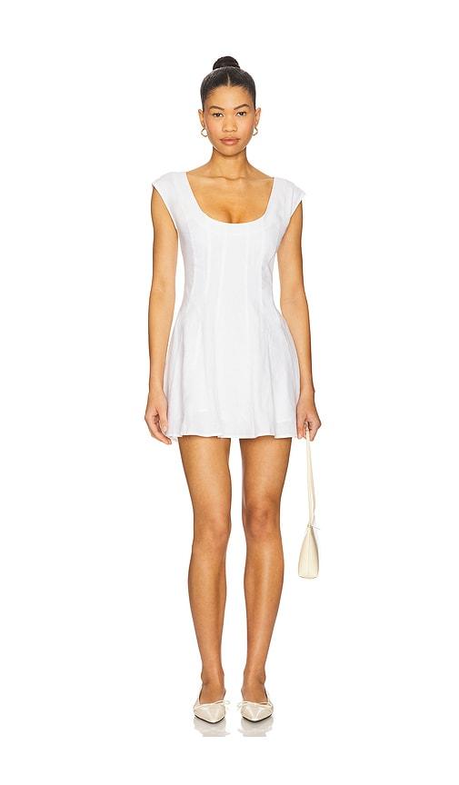 GUIZIO Leila Mini Dress in White by GUIZIO