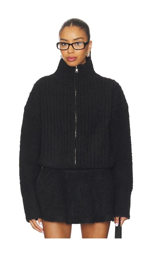 GUIZIO Mila Zip Up Jacket in Black by GUIZIO