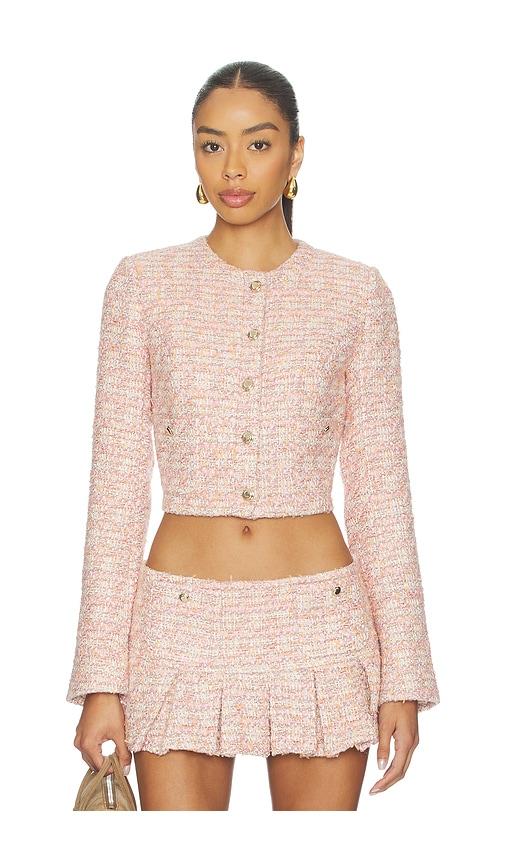 GUIZIO Patch Pocket Crop Jacket in Pink by GUIZIO