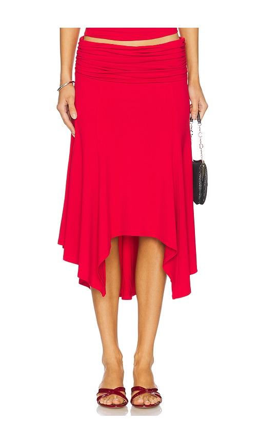 GUIZIO Soffiano Skirt in Red by GUIZIO