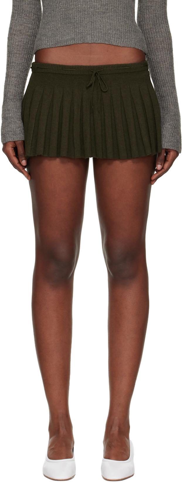 Khaki Vivienne Miniskirt by GUIZIO