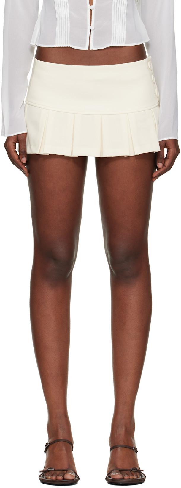 Off-White Pleated Micro Miniskirt by GUIZIO