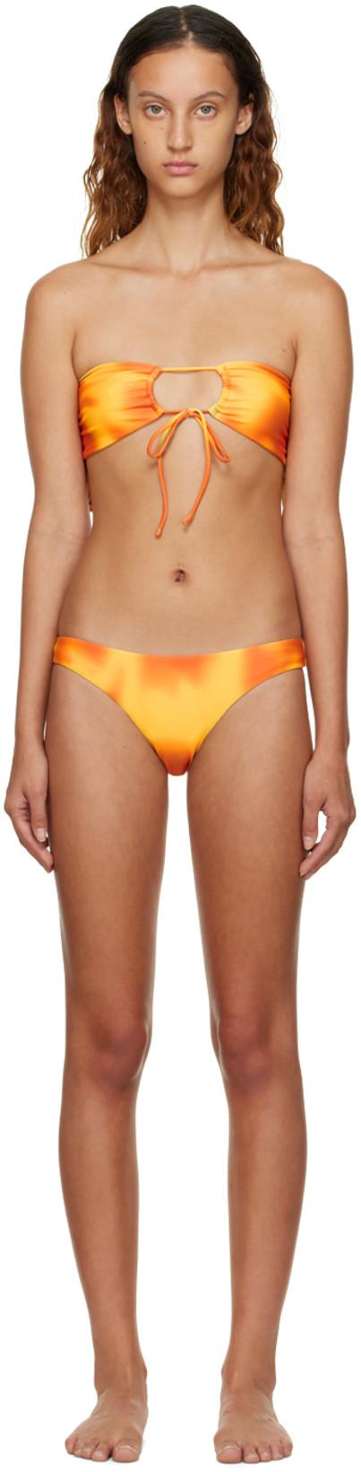 SSENSE Exclusive Yellow & Orange Mona Bikini by GUIZIO