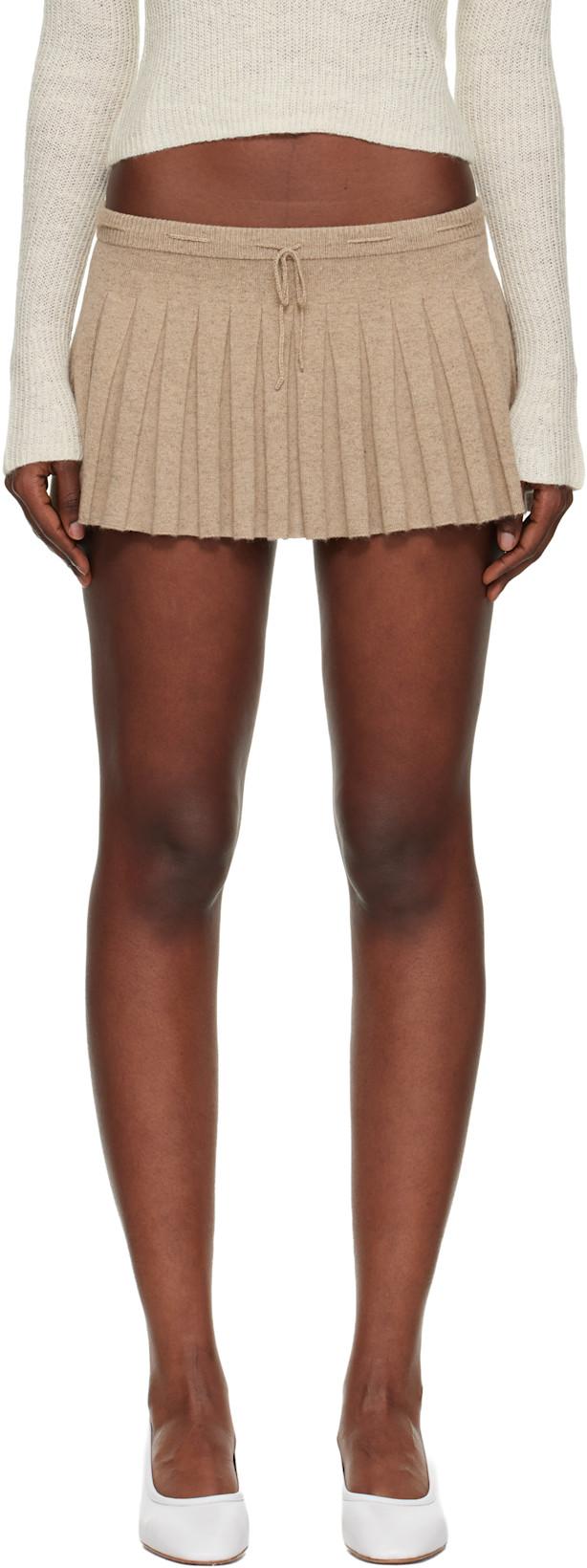Taupe Vivienne Miniskirt by GUIZIO