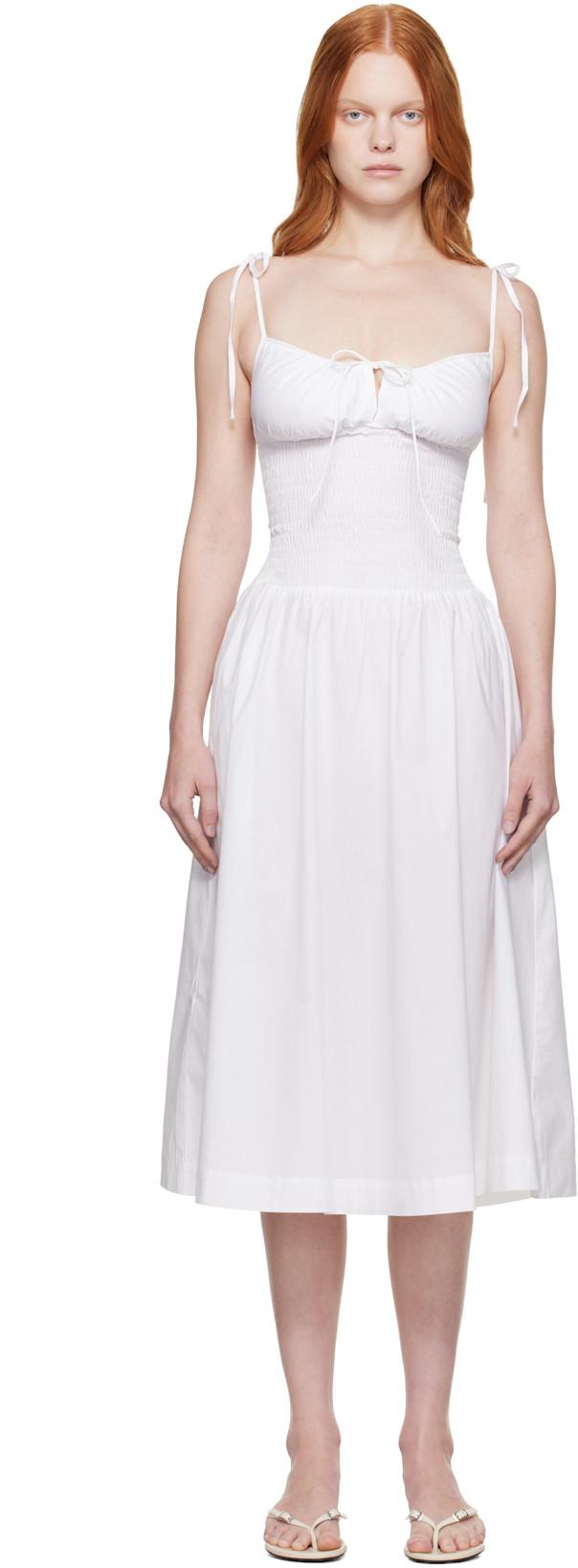 White Lura Midi Dress by GUIZIO