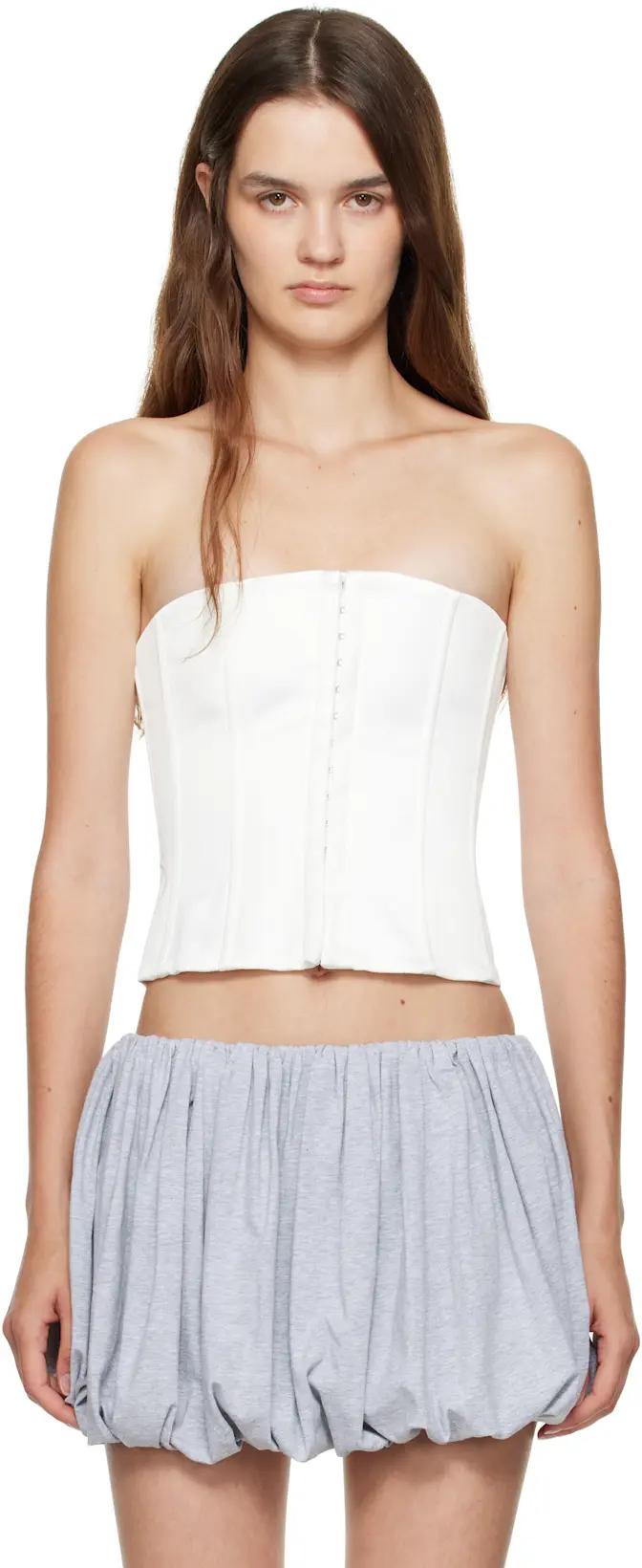 White Satin Corset by GUIZIO