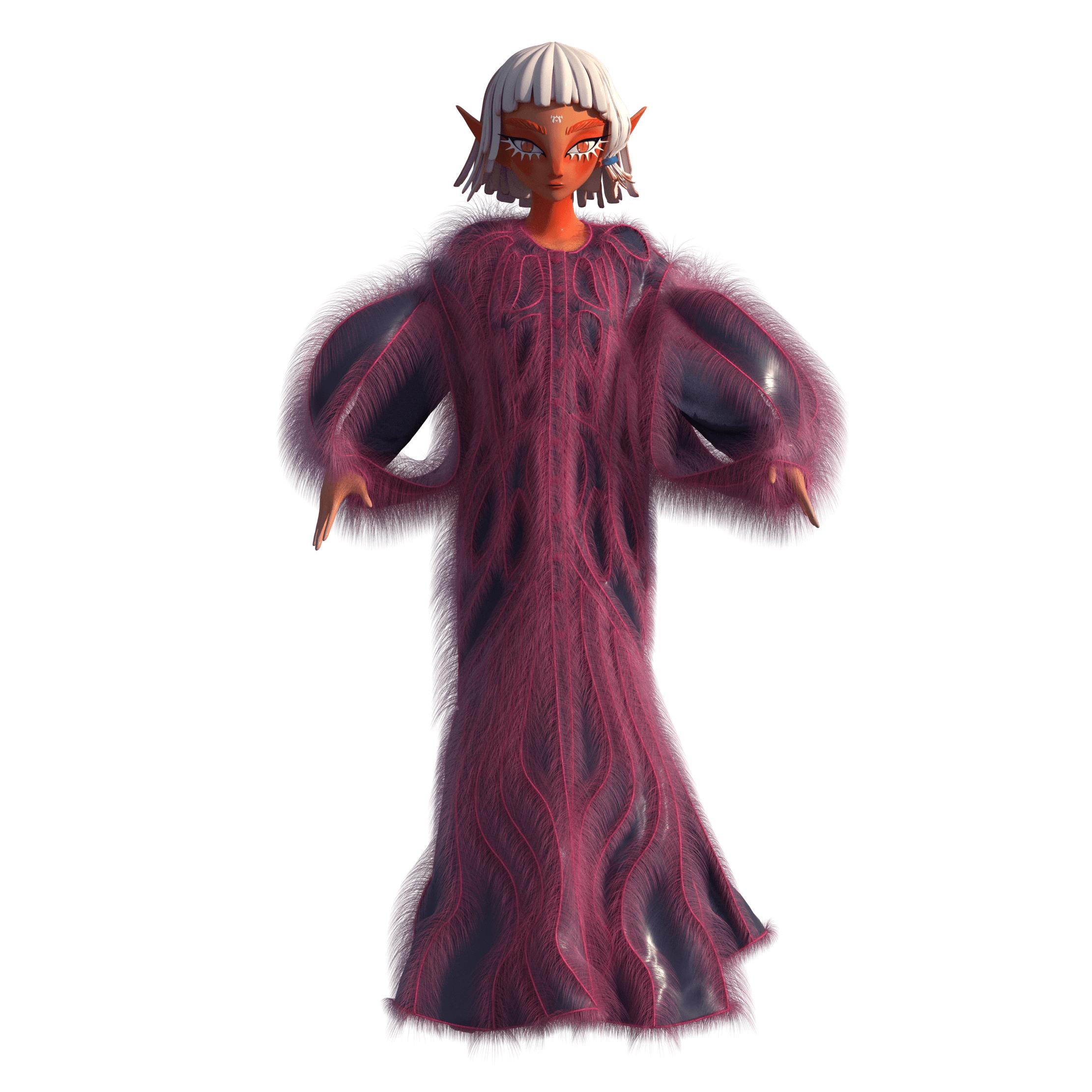 Pink fluffy coat by GULNARA GULIA Pink fluffy coat by GULNARA GULIA