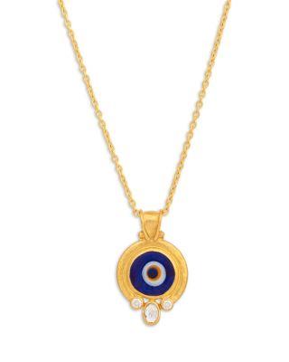 24K Yellow Gold JuJu Diamond & Evil Eye Necklace by GURHAN
