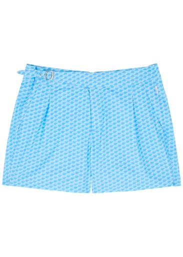 The London printed shell swim shorts by GUSARI