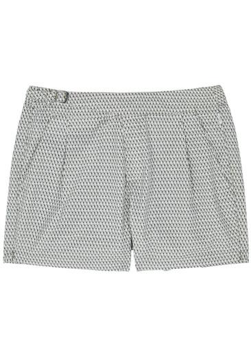 The London printed shell swim shorts by GUSARI