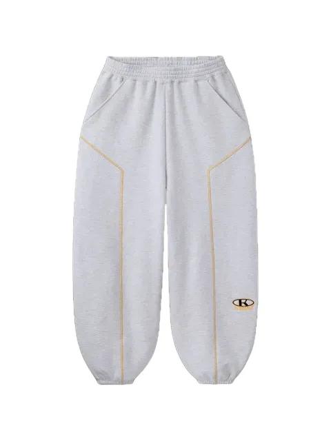 Serger contrast-stitch track pants by GV GALLERY