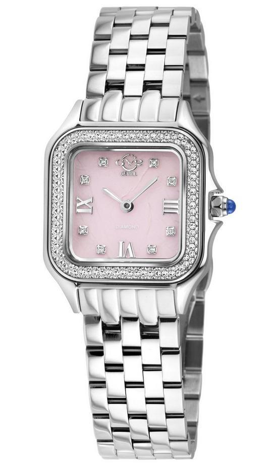 GV2 Milan Women's Rose Quartz Dial, Stainless Steel Bracelet Watch by GV2