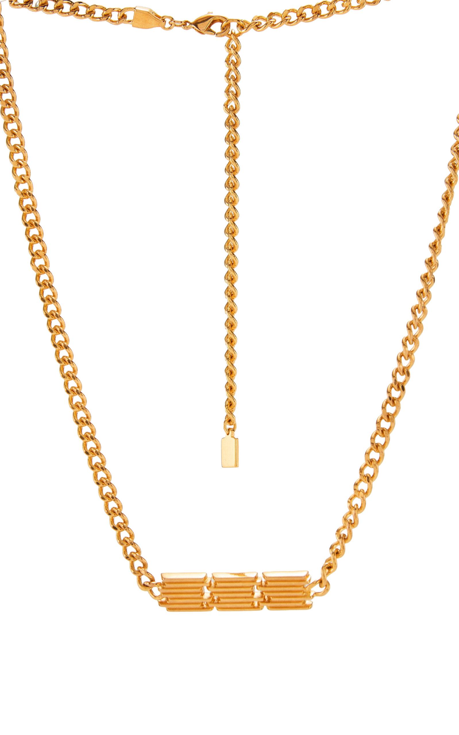Gwen Beloti - 18kt Gold Plated Block Chain Necklace - Gold - - Only At Moda Operandi - Gifts For Her by GWEN BELOTI