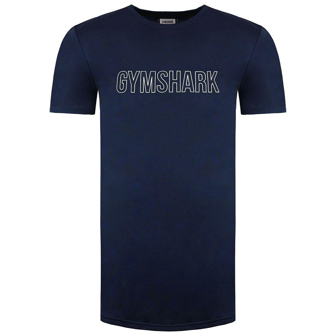 Arrival Graphic Slim Navy T-Shirt by GYMSHARK