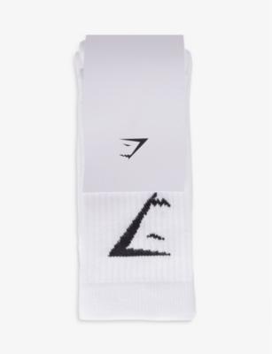Branded pack of three cotton-blend socks by GYMSHARK
