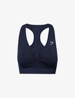 Branded scoop-neck stretch-woven sports bra by GYMSHARK