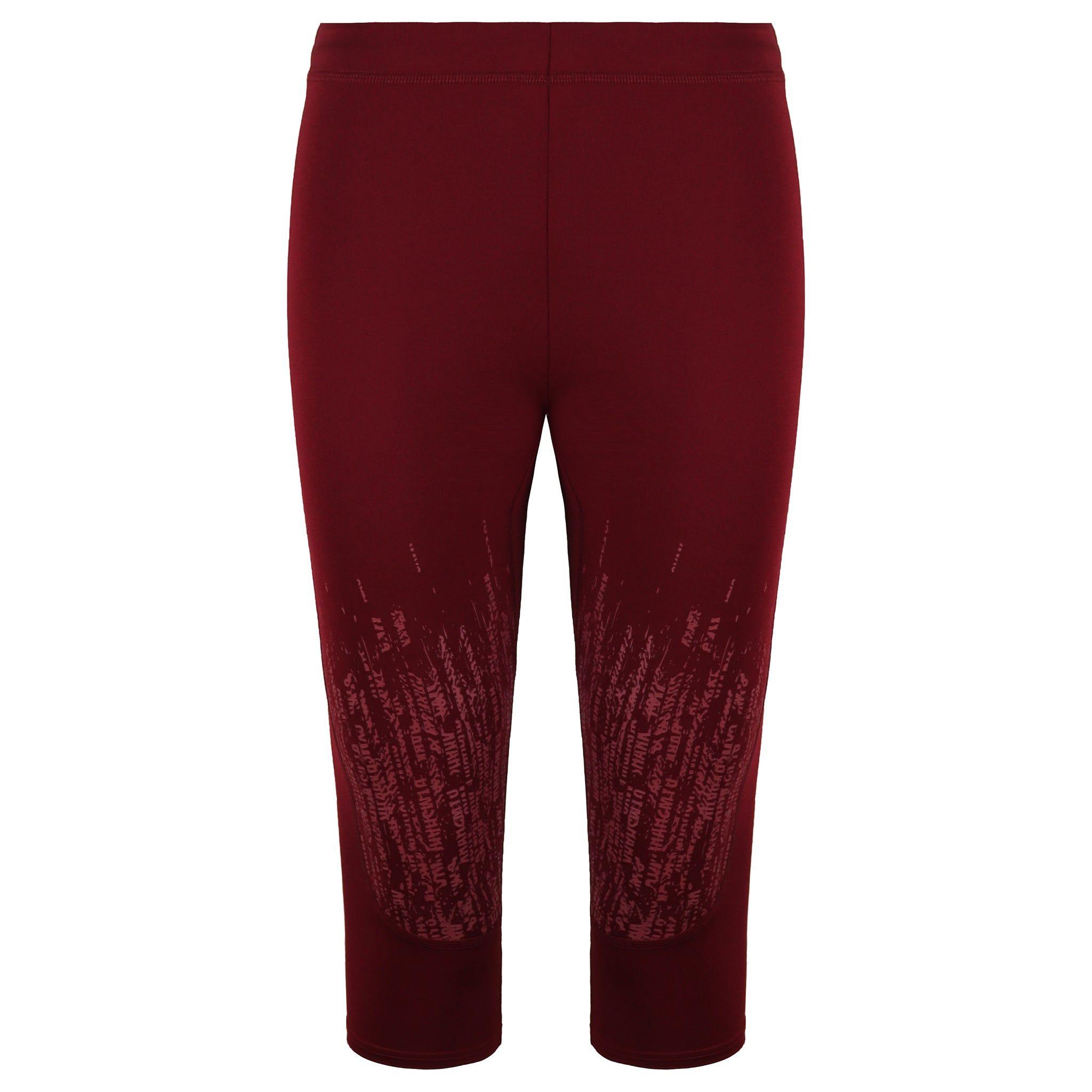 Combat Burgundy Cropped Leggings by GYMSHARK