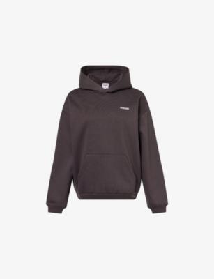 Cosy Luxe Brand-Print Woven Hoodie by GYMSHARK