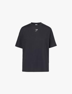 GS Power brand-print oversized-fit cotton-jersey T-shirt by GYMSHARK