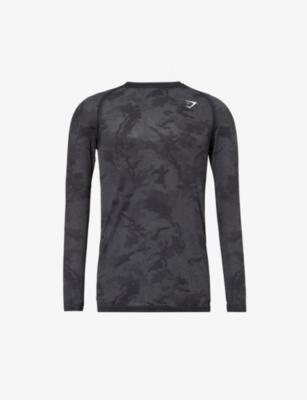 Geo Seamless Logo-Print Stretch-Woven T-Shirt by GYMSHARK