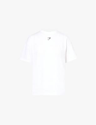 Gs Power brand-print oversized-fit cotton-jersey T-shirt by GYMSHARK