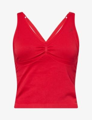 Lift Seamless Logo-Print Midi Tank Top by GYMSHARK