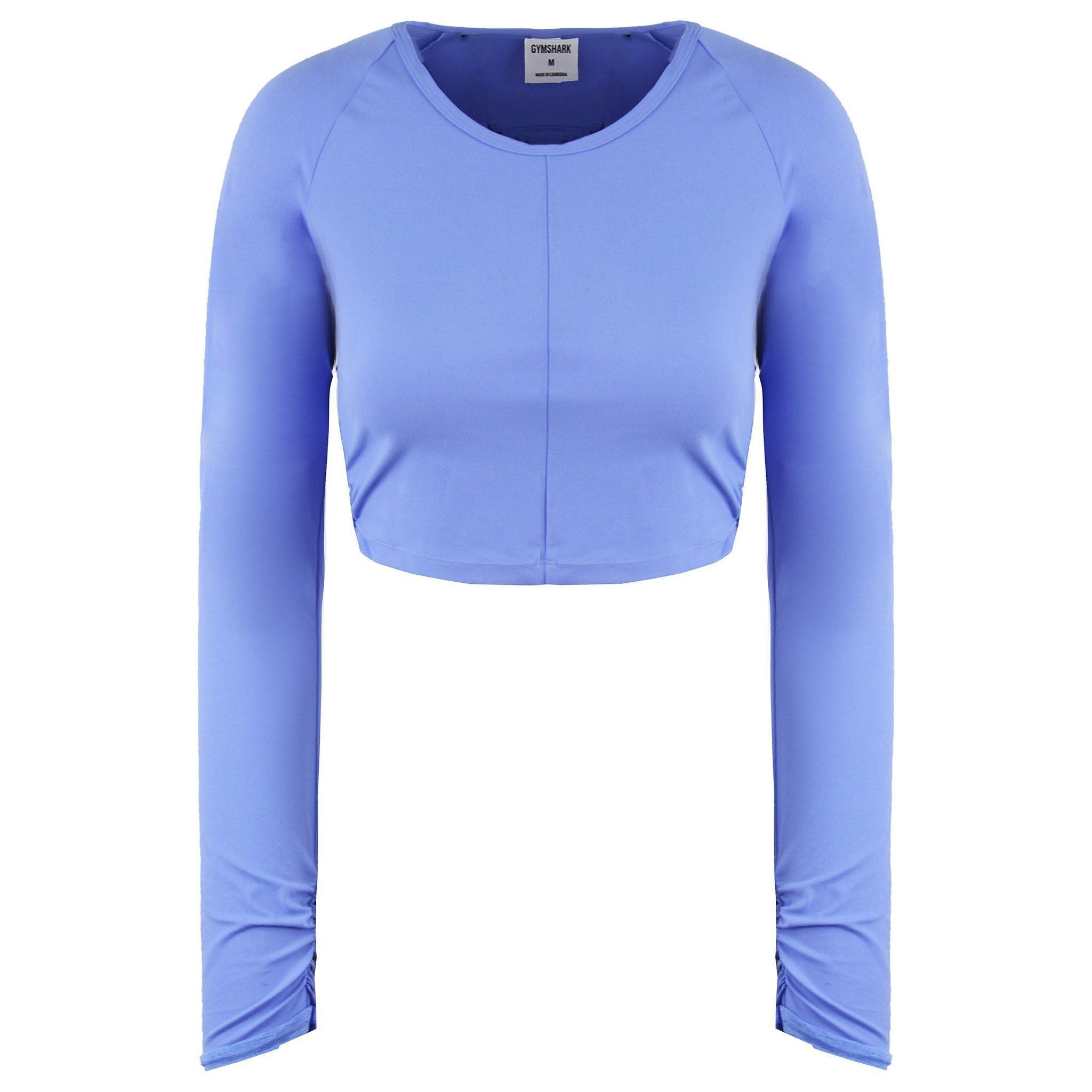Long Sleeve Blue Crop Top by GYMSHARK