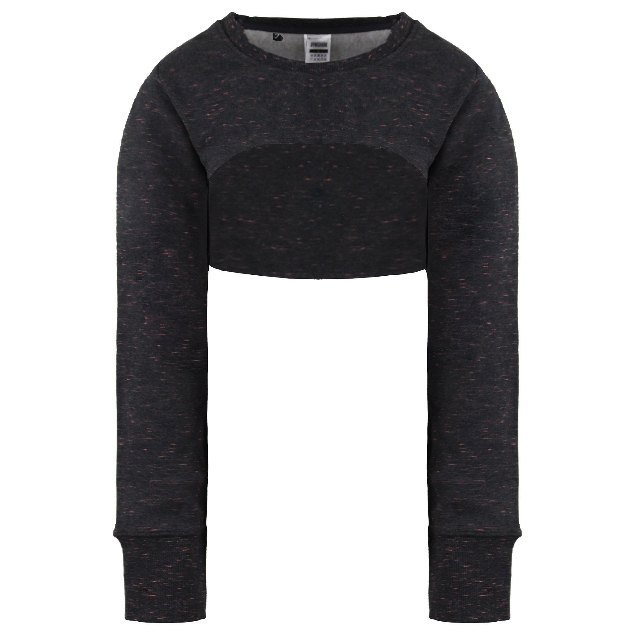Long Sleeve Crew Neck Black Sol Lift Super Crop Top by GYMSHARK