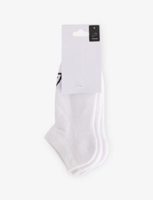 Pack of Three Ribbed Logo Cotton-Blend Socks by GYMSHARK
