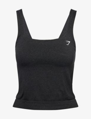 Vital Seamless Logo-Print Stretch-Woven Top by GYMSHARK