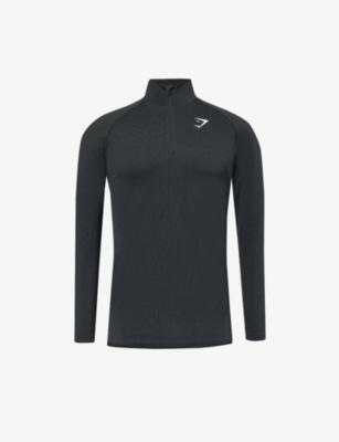 Vital Seamless logo-print half-zip woven top by GYMSHARK