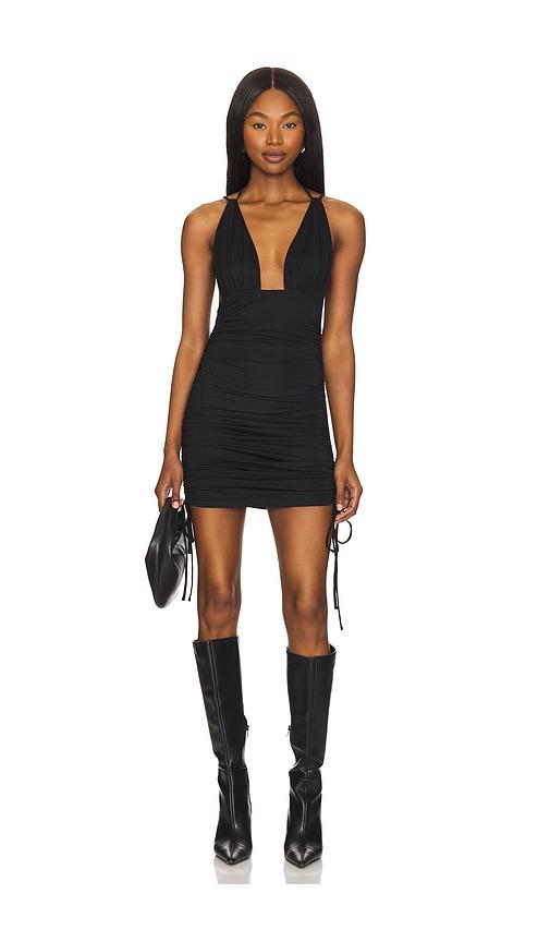 h:ours Brooklyn Mini Dress in Black by H:OURS