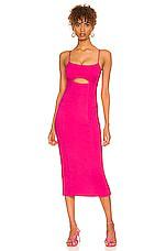 h:ours Enzo Midi Dress in Pink by H:OURS