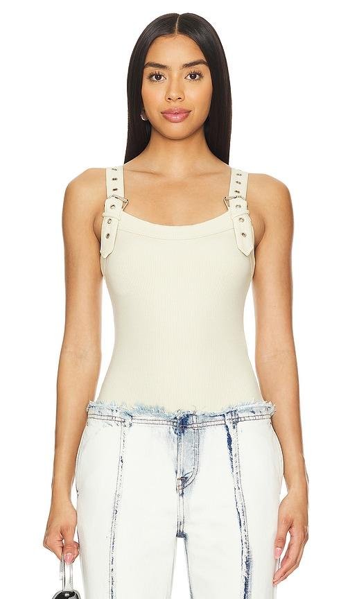 h:ours Eve Bodysuit in Beige by H:OURS