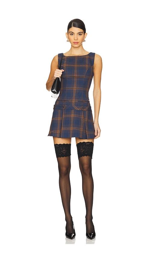 h:ours Mila Mini Dress in Navy by H:OURS