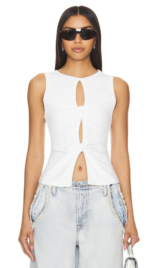 h:ours Rhyan Top in White by H:OURS