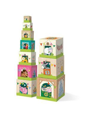 On the Farm 10 Piece Stacking & Nesting Cubes - Ages 0-24 Months by HABA