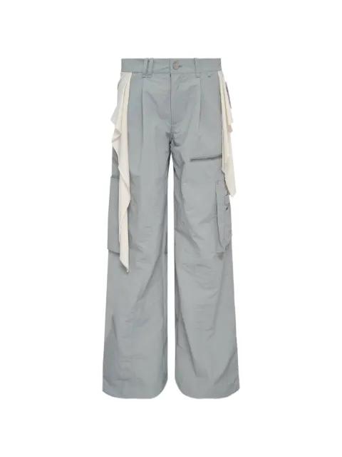 layered tie-detail trousers by HACHE